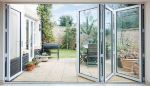 white bifold door