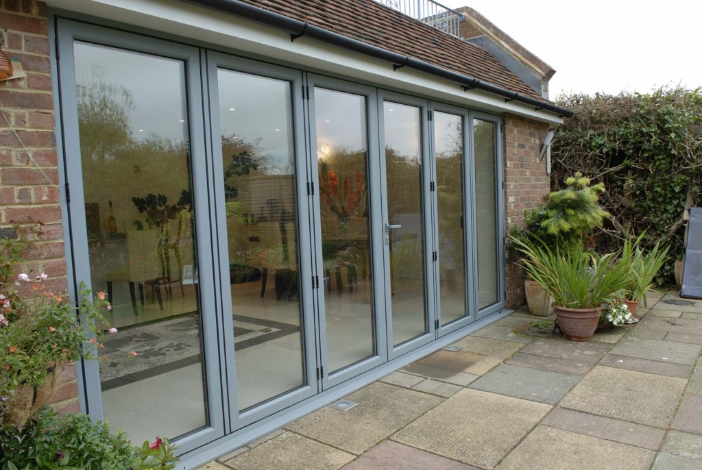 grey bifold door