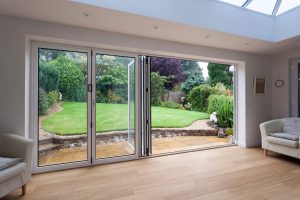 white bifold door