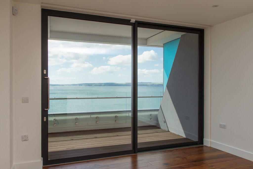 black sliding door