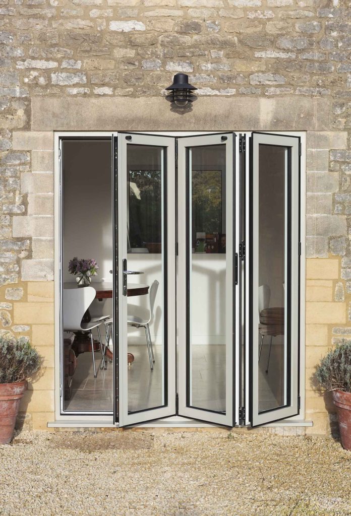 white bifold door